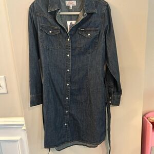 Wrangler Dark Blue Denim Shirt Dress size small NWT